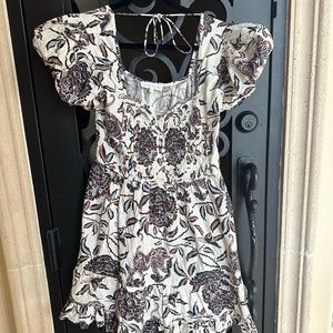 House of Harlow 1960 100% cotton floral dress pockets short sleeves- size S
